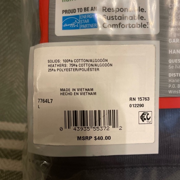 Hanes Ultimate Tagless Briefs NEW in Packaging Size Large - Picture 3 of 3